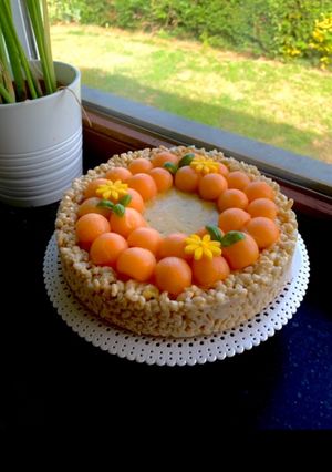 A picture of Puffed Rice and Almond Tart with Tropical Fruit Cream.