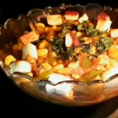 A picture of Corn capsicum paneer masala.