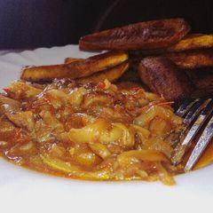 A picture of Fried Plantain with Mushroom.