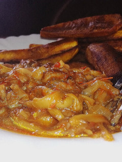 A picture of Fried Plantain with Mushroom.