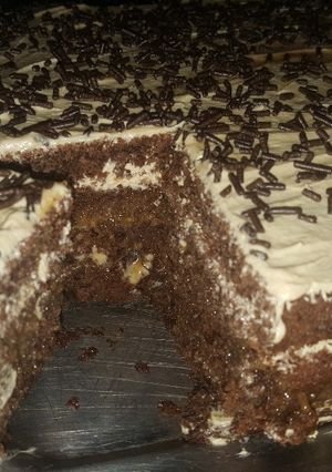 Una foto de Torta de café con dulce de leche