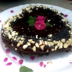 A picture of Decorative Chocolate cake with icing.