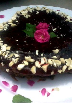 A picture of Decorative Chocolate cake with icing.