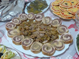 رولي الدجاج واللحم