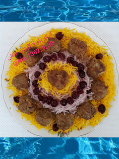 عکسی از دستور آلبالو پلو با گوشت قلقلی