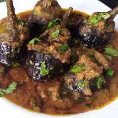 A picture of Bharwan baingan (Stuffed Brinjal).