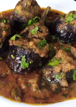 A picture of Bharwan baingan (Stuffed Brinjal).