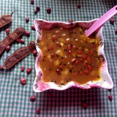 Imli-peanut-potato chutney A picture of Imli-peanut-potato chutney.