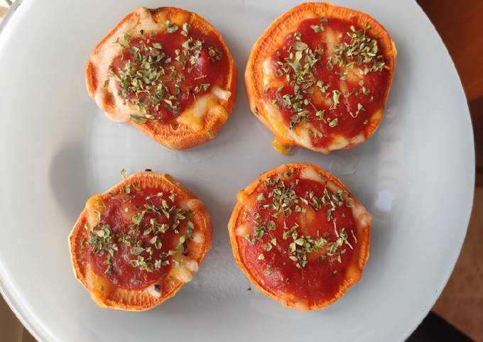 Mini pizzas de boniato vegetarianas (fácil, 30 min)