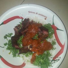 A picture of Whiterice&lansir with stew.