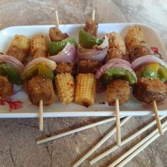 A picture of Soya bean brochettes.