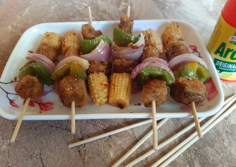 Soya bean brochettes(use as a starter very easy N yummy to try)
