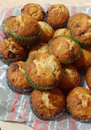 Banános muffin csokidarabokkal recept fotója
