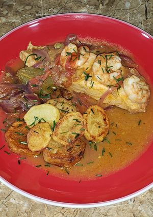 Una foto de Salmón al curry