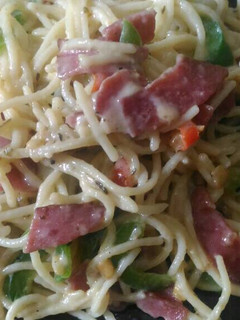 Foto resep Creamy Smoked Beef Spaghetti Aglio Olio