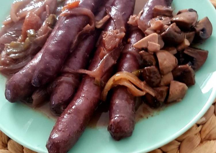 Salchichas al vino tinto🍷