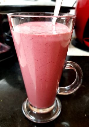 A picture of My Cherry & Clotted Cream Ice Cream Smoothy.