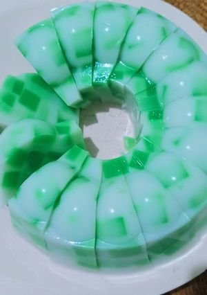 Foto resep Puding Santan Pandan