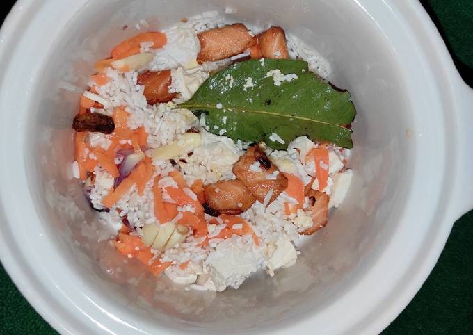 MPASI 6+ Bubur Salmon Tahu Wortel #mpasi6bulan #slowcooker