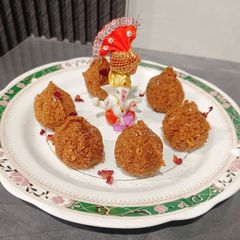 A picture of Besan Coconut Modak.