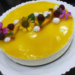 A picture of No bake Mango cheesecake by chef tayyaba younas.