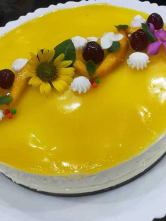 A picture of No bake Mango cheesecake by chef tayyaba younas.