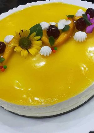 A picture of No bake Mango cheesecake by chef tayyaba younas.