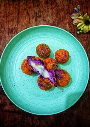 Foto resep 283. Bola Ubi Ungu Mozza