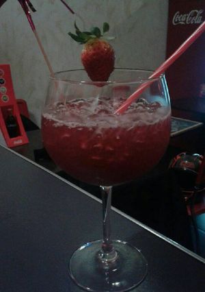 Una foto de Sorbete de fresa