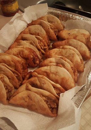 A picture of Fried Tacos.