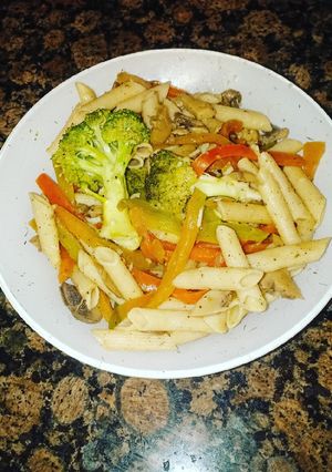 صورة لوصفة معجنات بالخضر رجيم Pâtes aux légumes