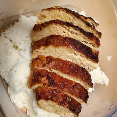 A picture of Air fryer Teriyaki Chicken Meatloaf.