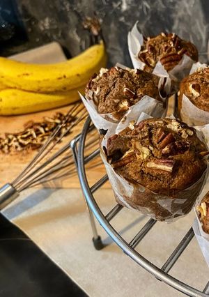 Une photo de 77• 🍌 Banana Bread Pécan version Muffins à la farine de châtaigne 🌰