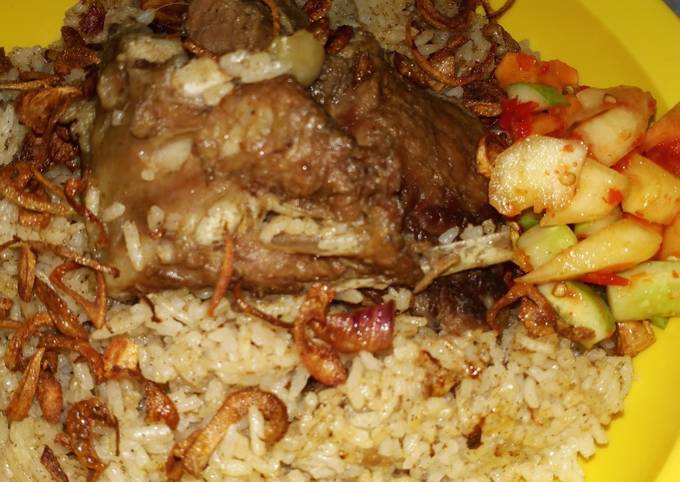 Resep Nasi kebuli kambing majicom Anti Gagal