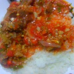 A picture of Rice with Stewed Beef#Cookedwithcookpad.