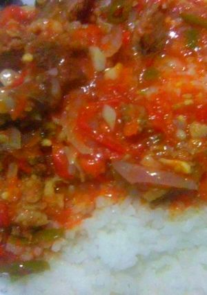 A picture of Rice with Stewed Beef#Cookedwithcookpad.