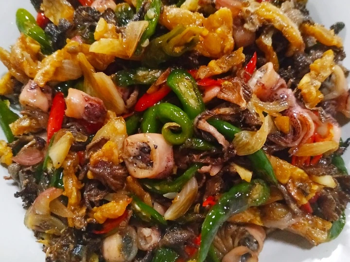 Langkah Gampang Membikin Resep  Oseng Cumi Asin Tempe Jamur yang Menggugah Selera, Lezat Sekali