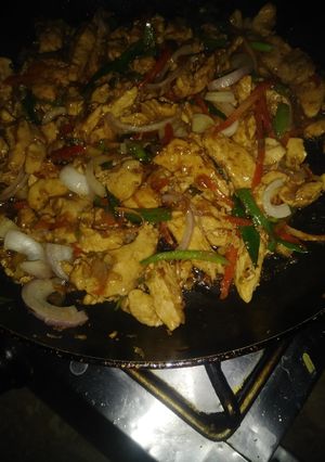 A picture of Stuffing for bao buns.