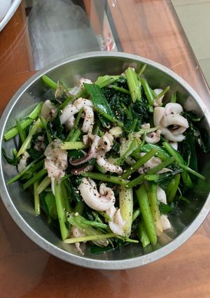 Hình của món Mực xào.