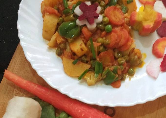 Steps to Prepare Eric Ripert Mix vegetable sabzi