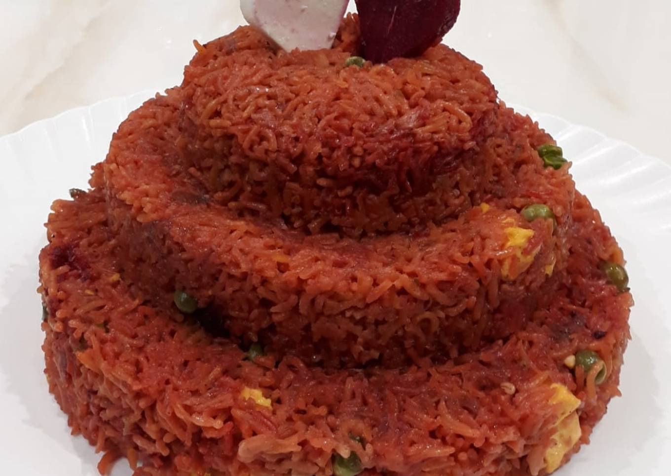 Beetroot paneer pulav