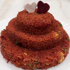 Beetroot paneer pulav A picture of Beetroot paneer pulav.