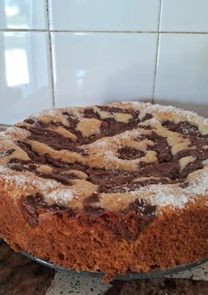 Una foto de Torta matera con crema pastelera de chocolate🍫