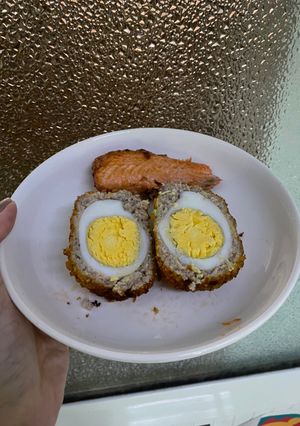 Hình của món Trứng bọc thịt rán.
