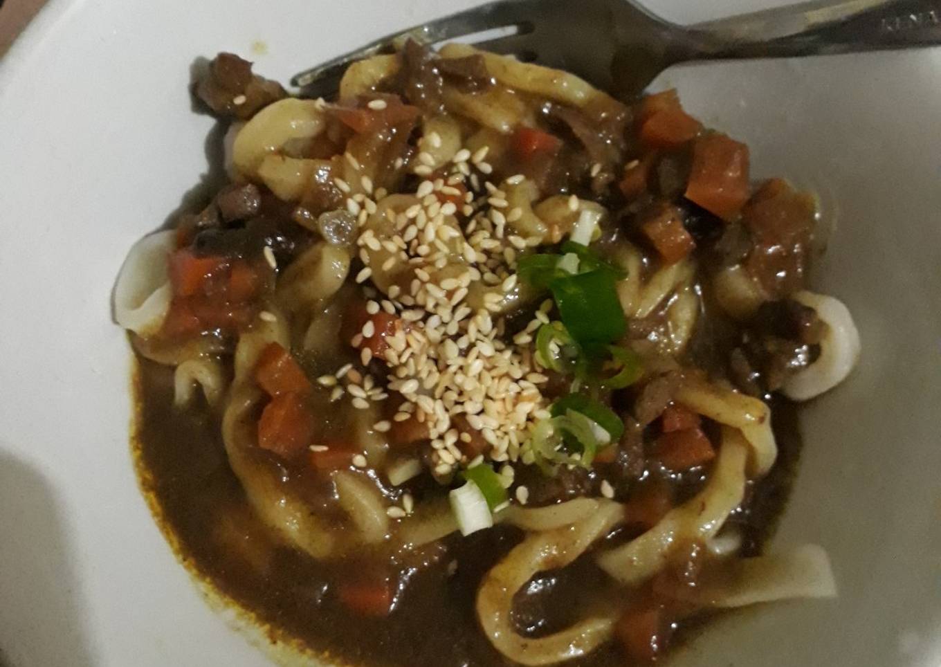 Beef Curry Udon Homemade