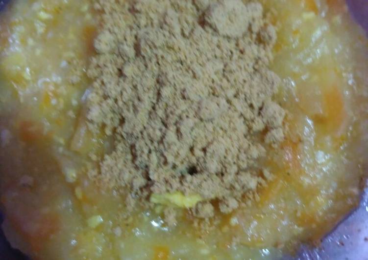 Bubur saring wortel telur MPASI 7m+