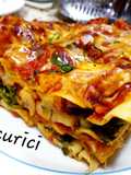Lasagne cu broccoli și sos roșu