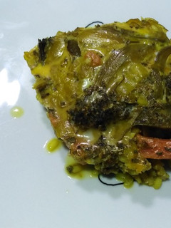 Una foto de Arroz de verduras al horno con costra