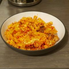 A picture of Sausage tomato mozerella bake.