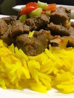 صورة لوصفة أُرز بسمتي باللحمه